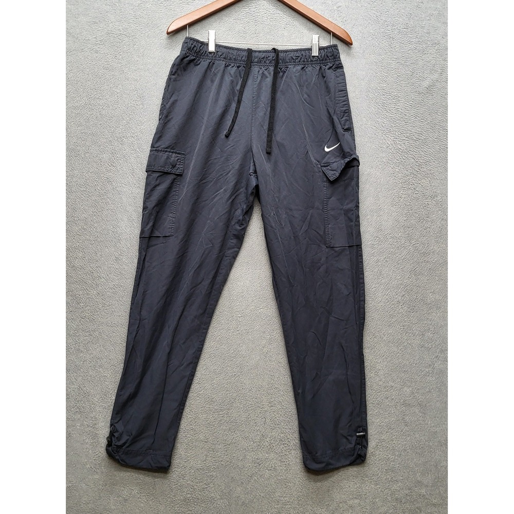 Nike Men Activewear Pants M Gray Woven Cargo Jogger Utility Logo‎ 28"